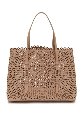 -----------ALAÏA ---- ------------BEIGE ----Mina 32 Perforated Leather Tote Bag --