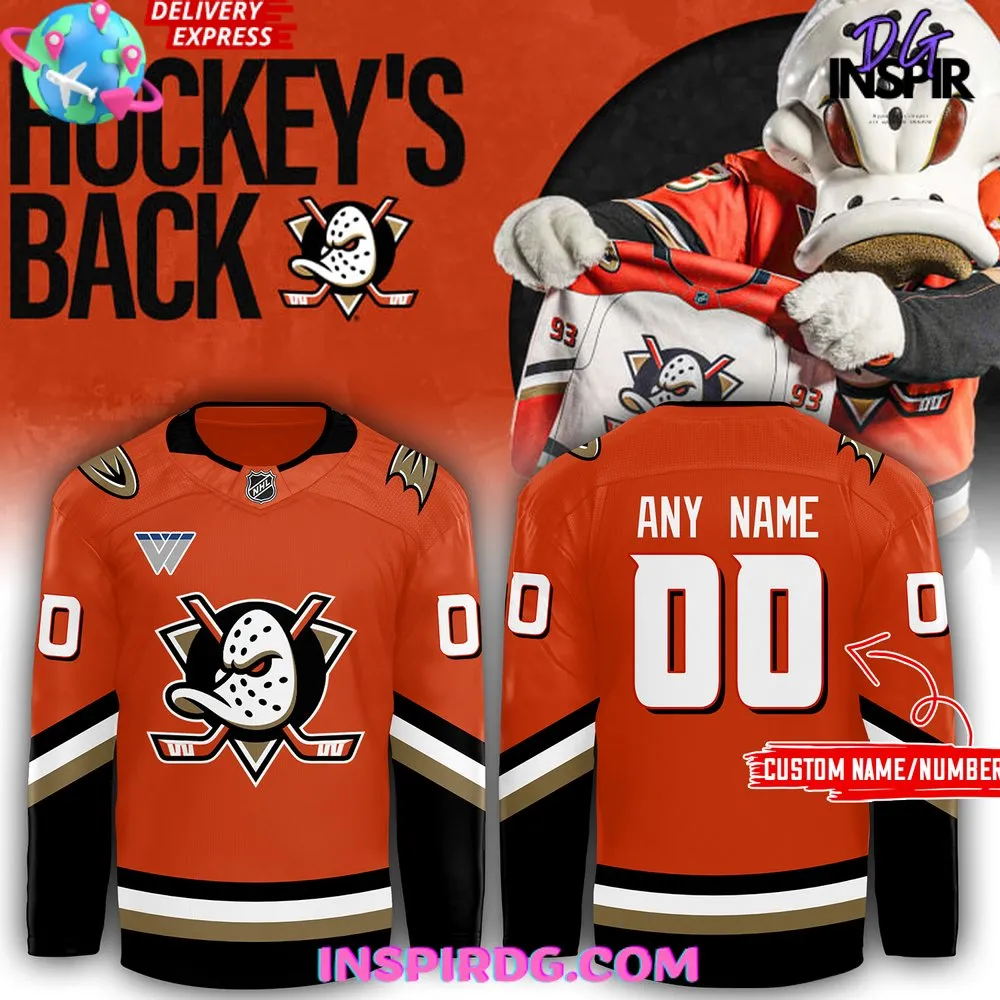 -Anaheim Ducks Home Breakaway 2024 Orange Hockey Jersey