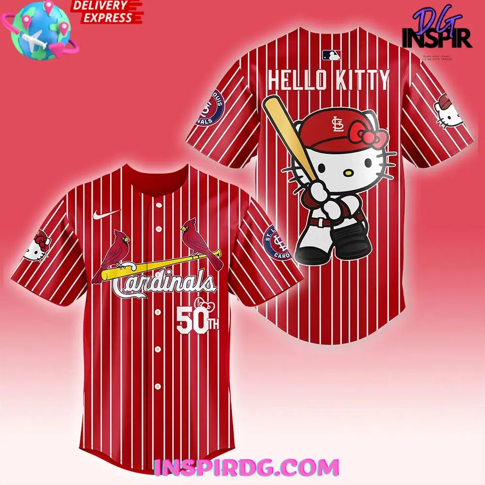 -Hello Kitty x St. Louis Cardinals 50th Anniversary Baseball Jersey