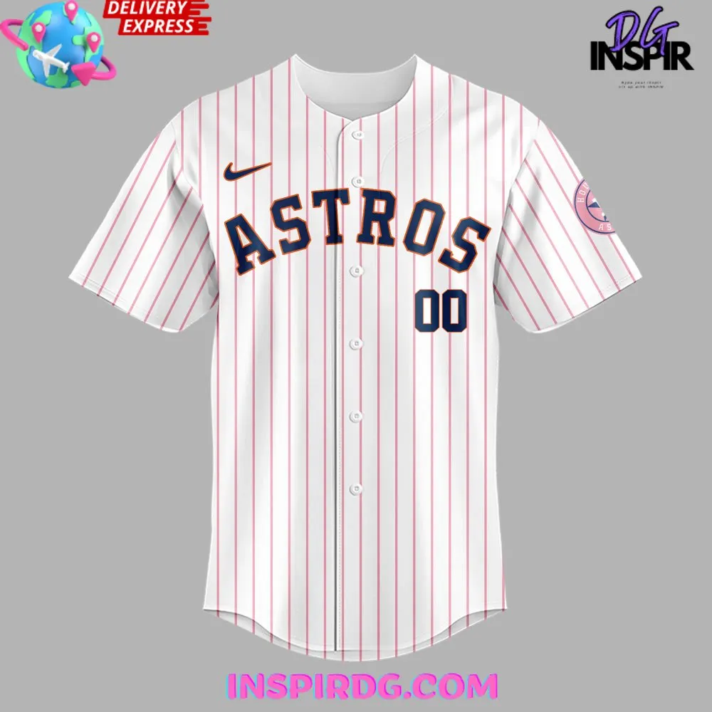 -Houston Astros Hello Kitty Night Stripe Baseball Jersey