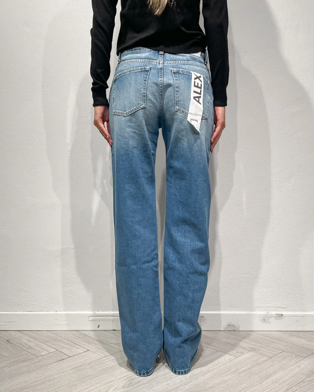 -JEANS STRAIGHT-LEG MID RISE CON ROTTURE – ALEX – VICOLO