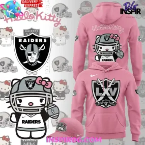 -Las Vegas Raiders x Hello Kitty Pink Hoodie