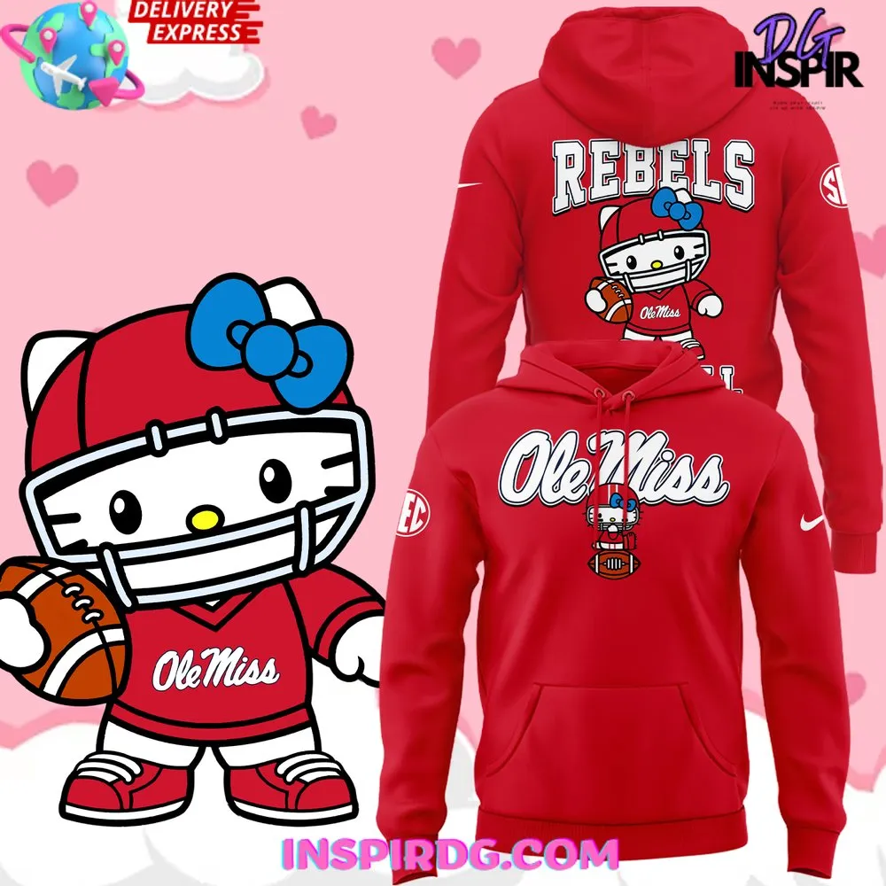 -Ole Miss Rebels x Hello Kitty 2024 Red Hoodie