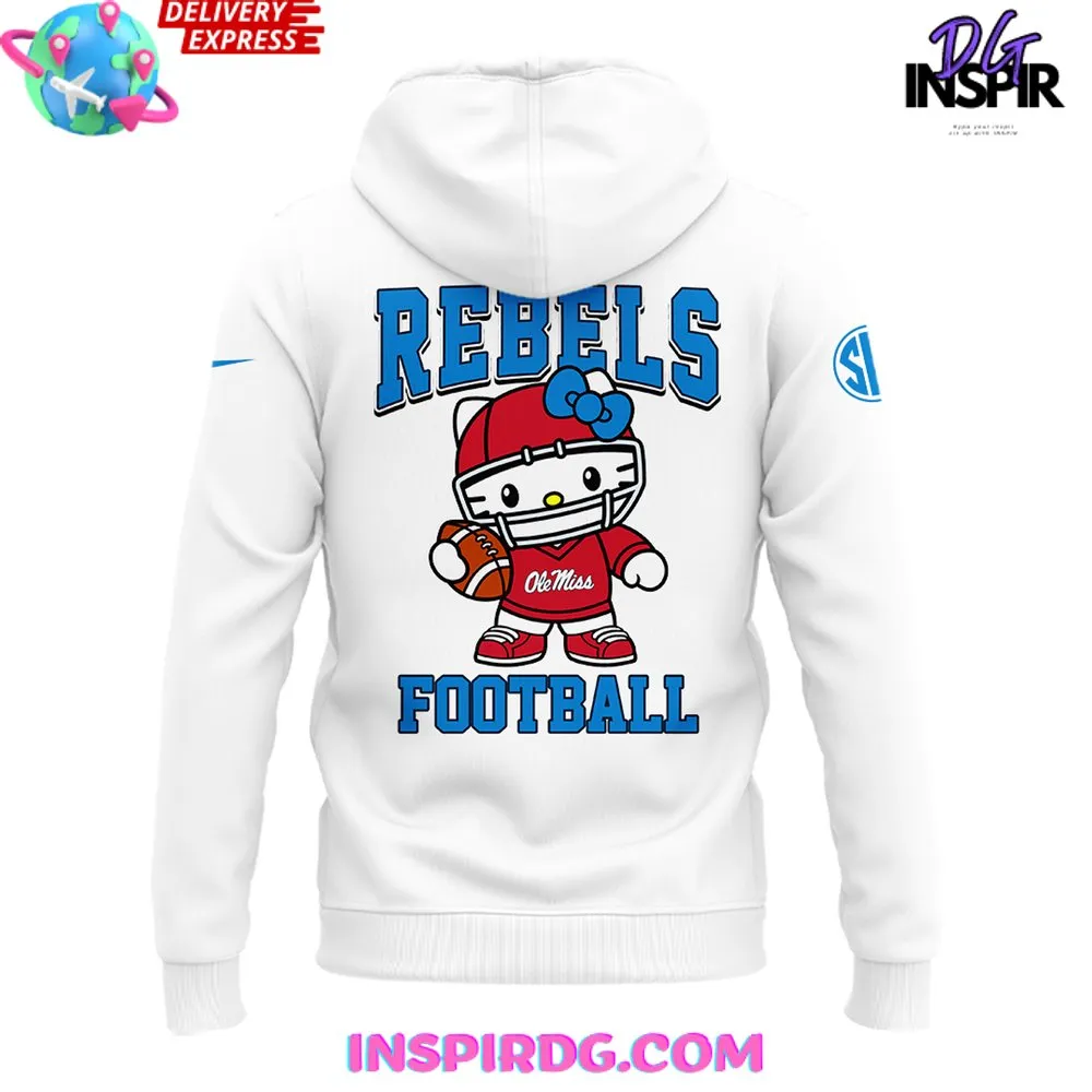 -Ole Miss Rebels x Hello Kitty 2024 White Hoodie