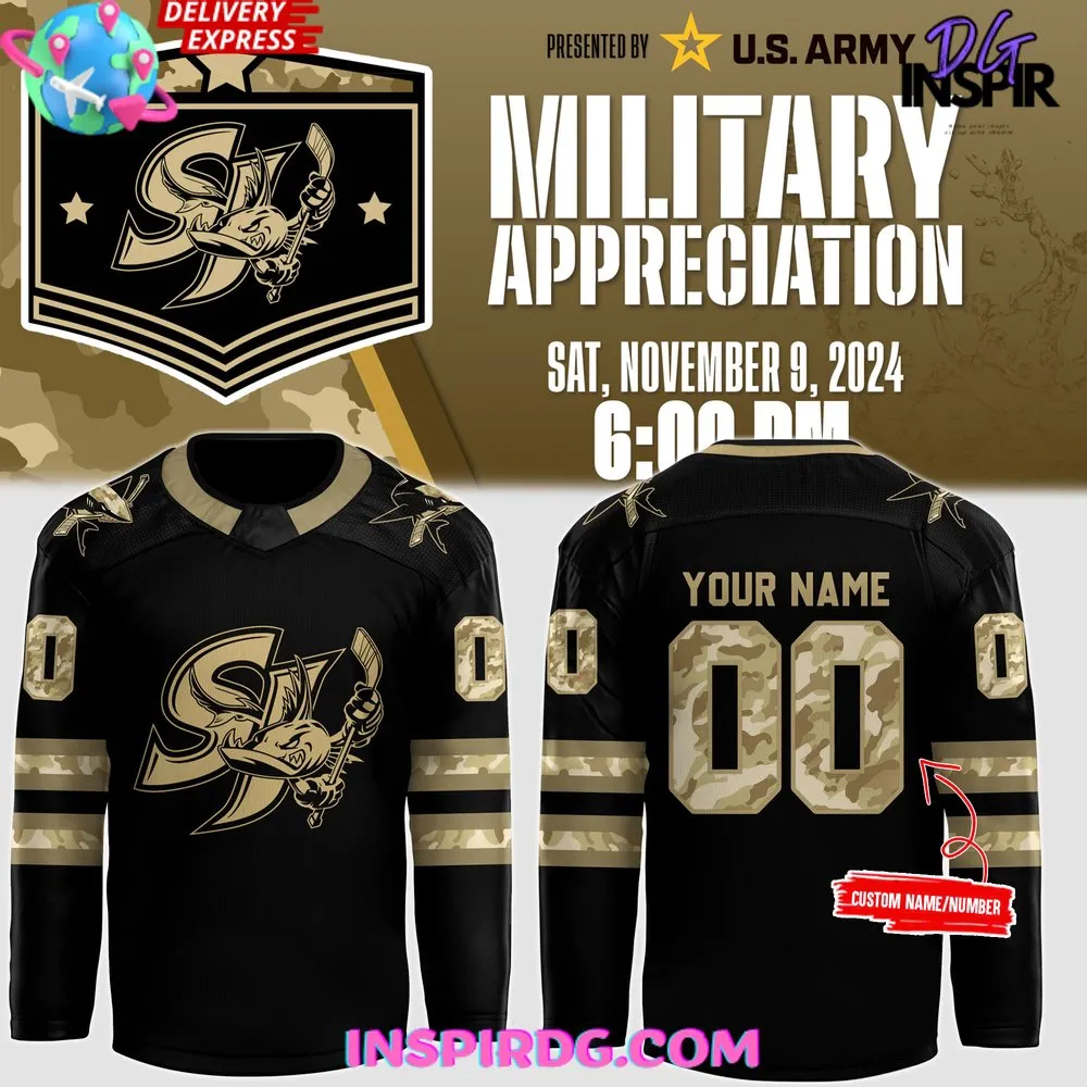 -San Jose Sharks Military Appreciation 2024 Hockey Jersey