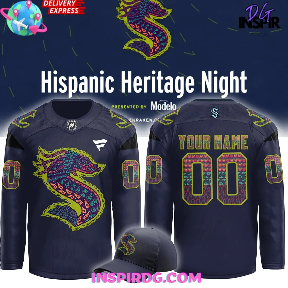 -Seattle Kraken Hispanic Heritage Night 2024 Custom Hockey Jersey