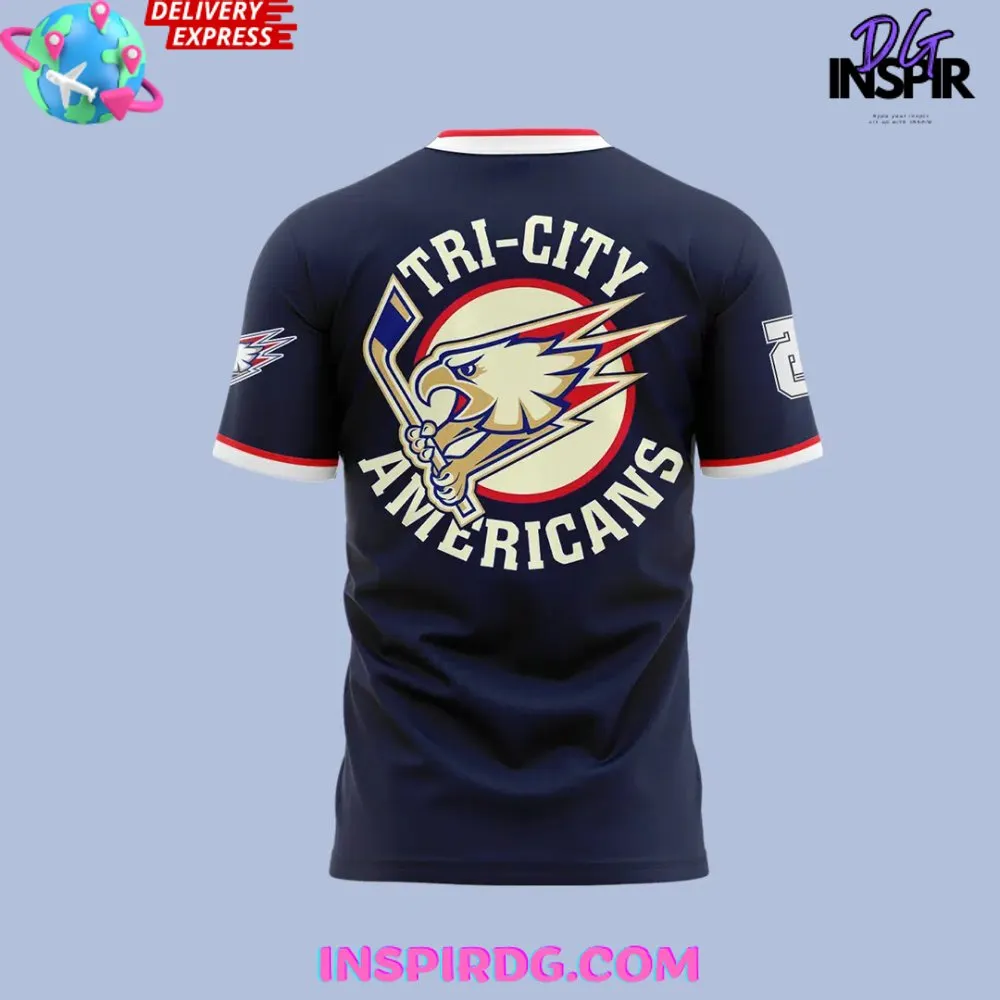 -Tri-City Americans Hockey 2024 Navy T-Shirt