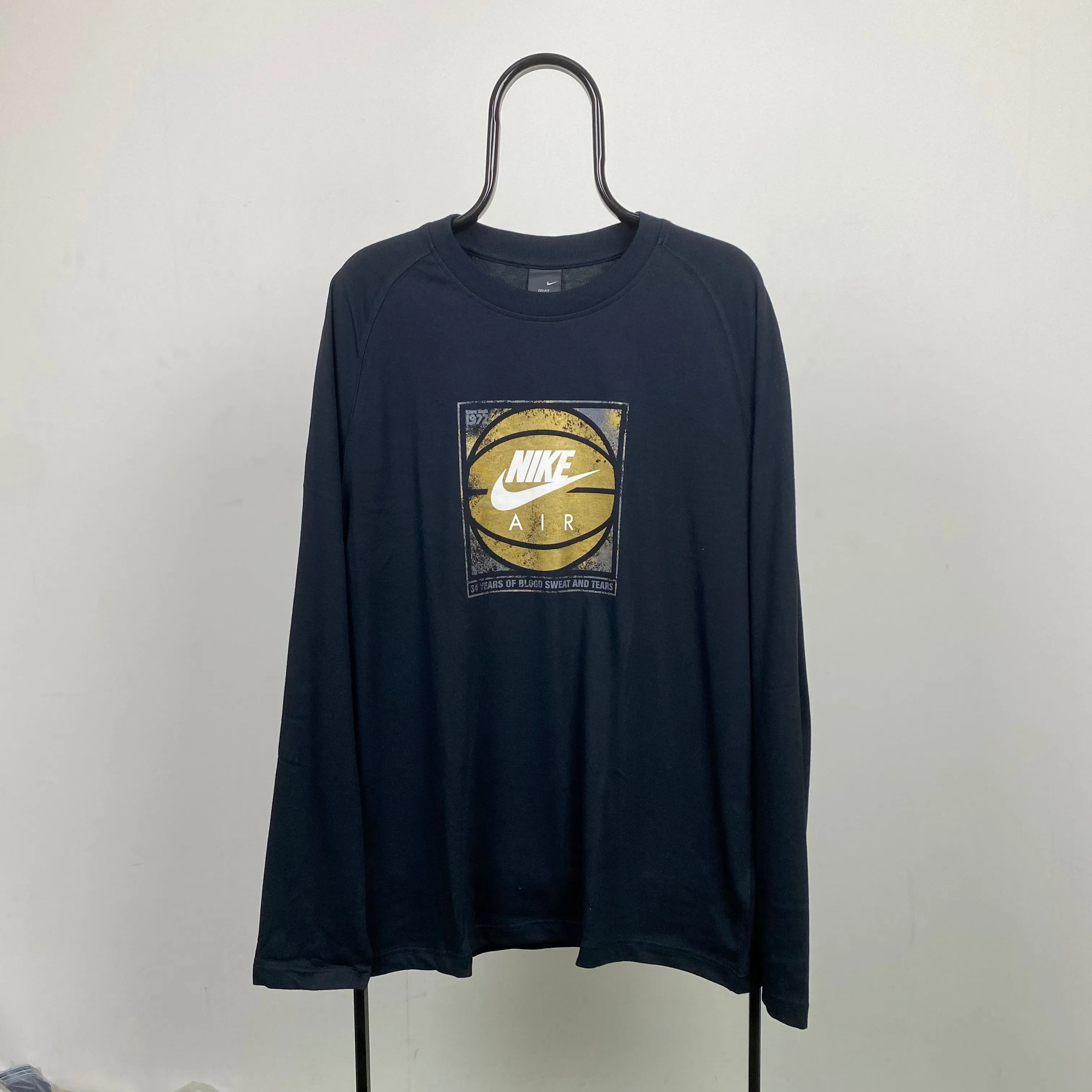 00s Nike Air Basketball Long Sleeve T-Shirt Black Large