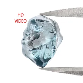 1.40 CT Natural Loose Rough Shape Diamond Blue Color Rough Cut Diamond 6.60 MM Natural Loose Blue Diamond Rough Irregular Cut Di