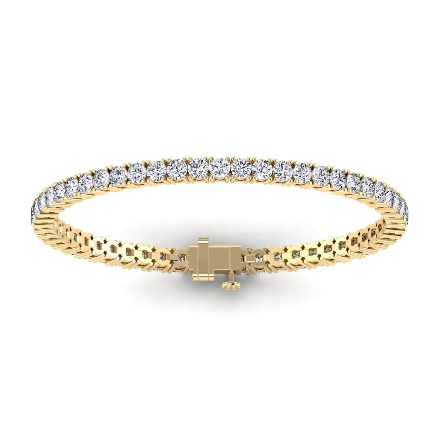 14K & 18K Gold Diamond Large Tennis Bracelet 4.8 ct, 4-prong setting, Lab Grown