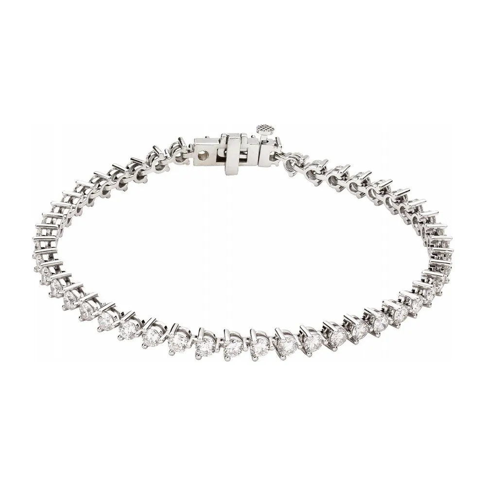 14K White Gold 4.75 CTW Diamond Tennis Bracelet, 7.25 Inch
