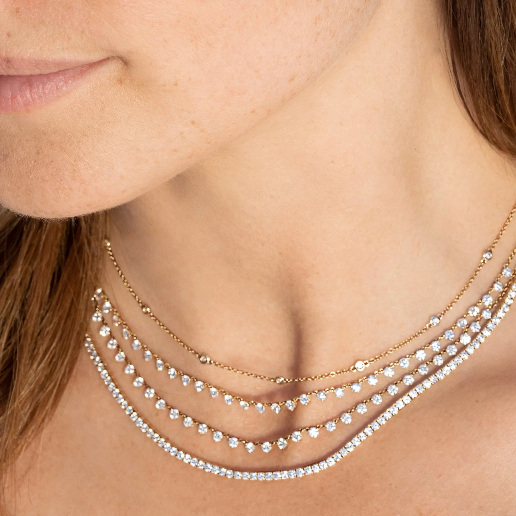 17 Perfect Tennis Necklace - White Diamond / 14k White Gold