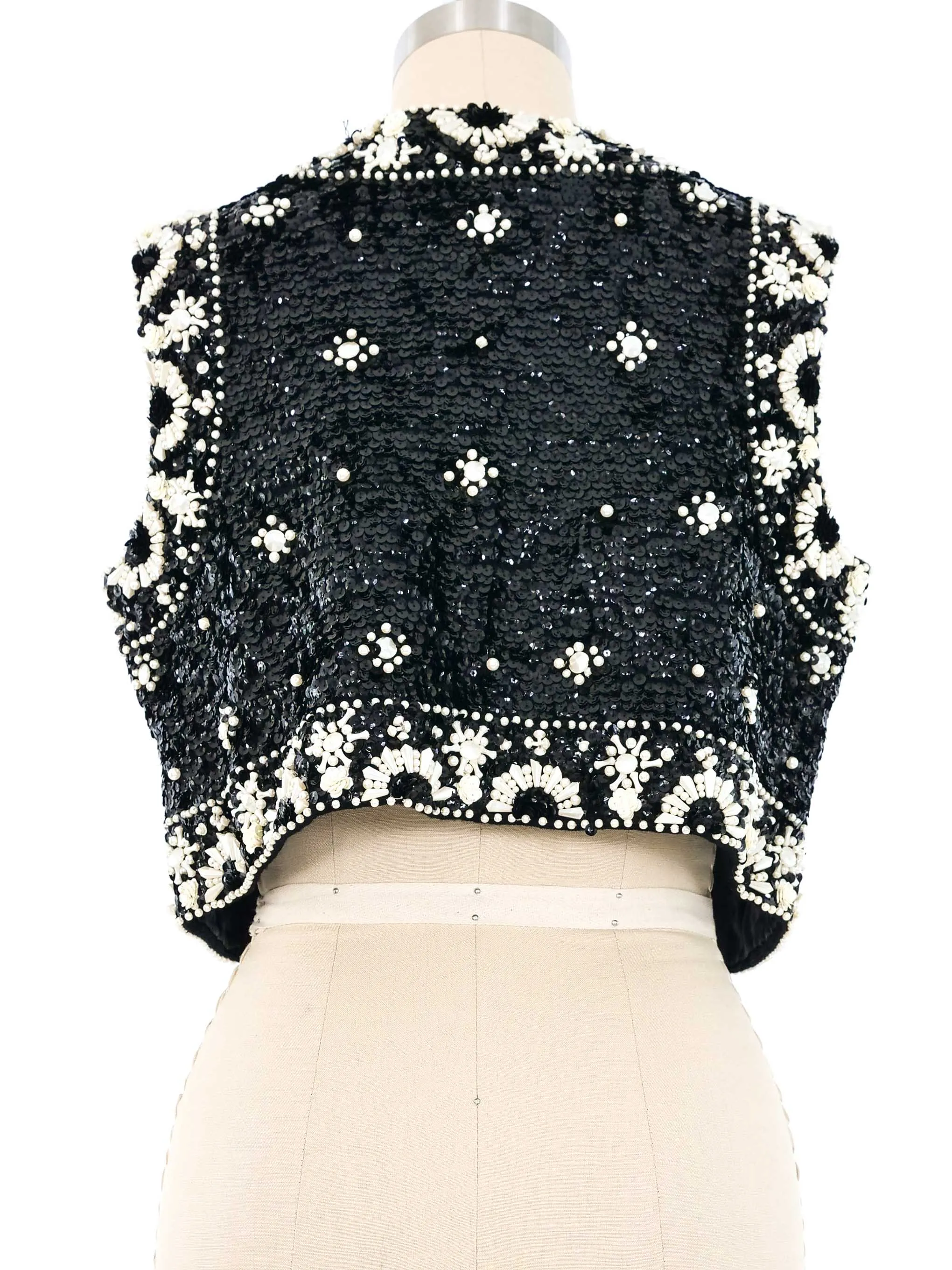 1960s Sequin Embellished Cropped Vest