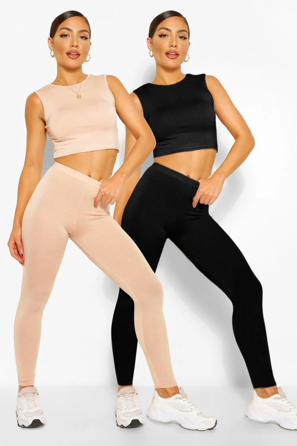 2 Pack Sleeveless Crop Top & Legging Two-Piece