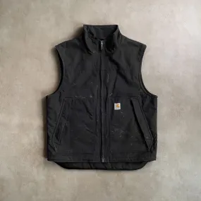 2000s Carhartt Quilted Gillet Black Vest - L