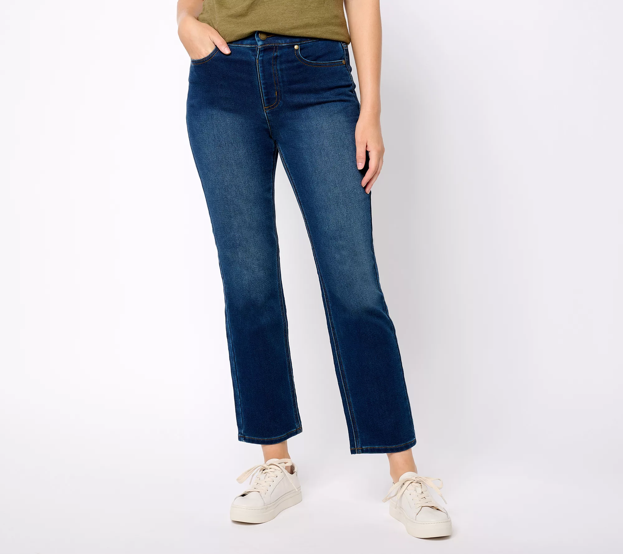 "As Is" Isaac Mizrahi Live! Regular Indigo Divine Denim Pull On Jeans