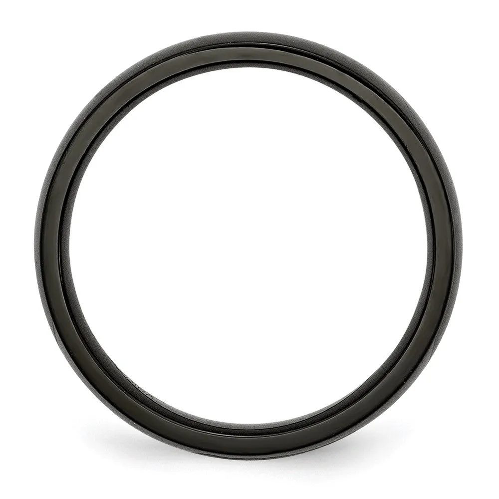 5mm Black Plated Stainless Steel Polished Domed Band