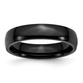 5mm Black Plated Stainless Steel Polished Domed Band