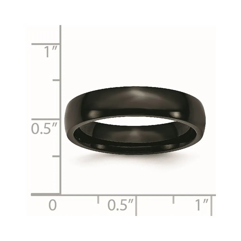 5mm Black Plated Stainless Steel Polished Domed Band