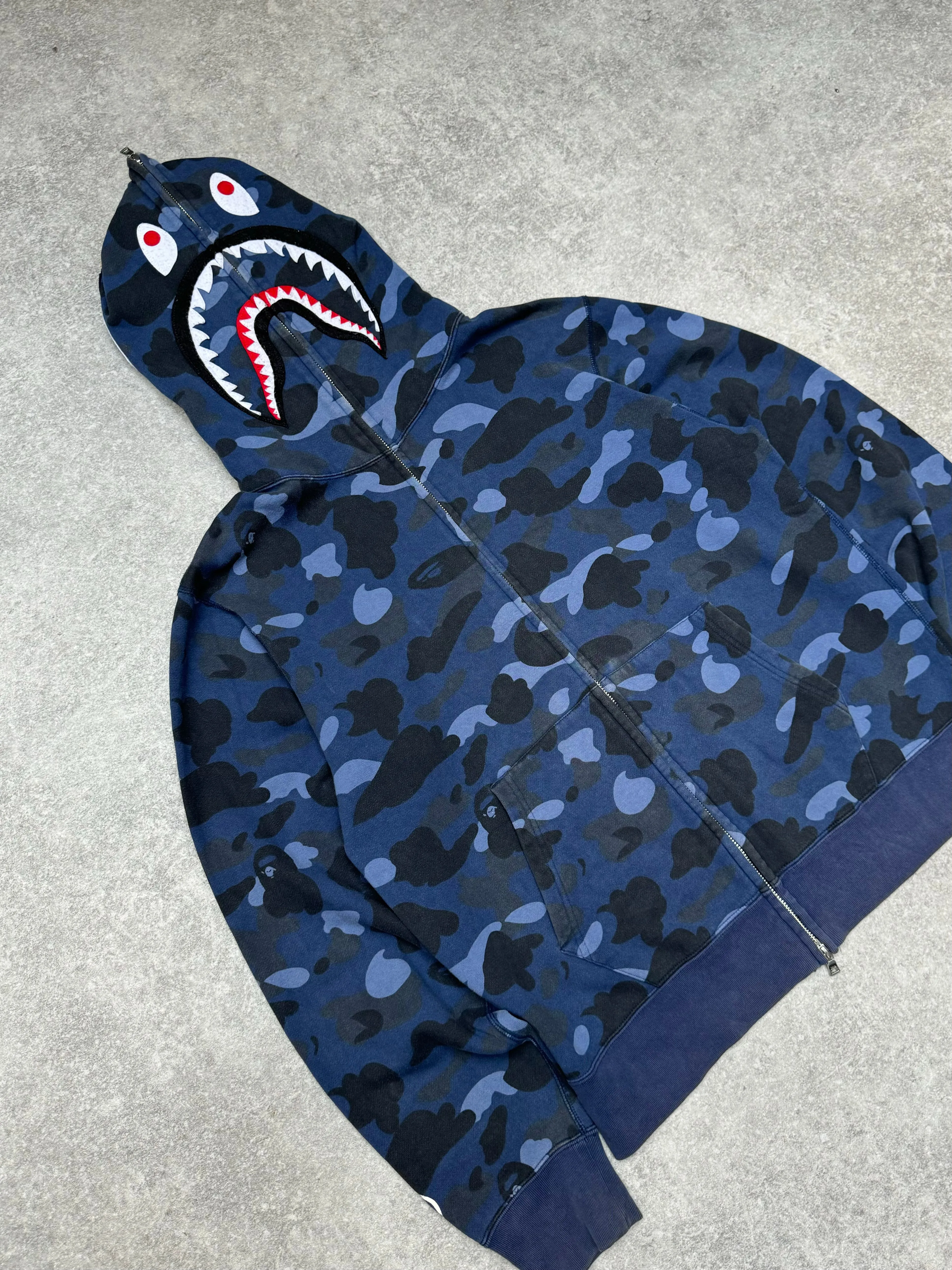 A Bathing Ape Colour Camo Patches Shark Zip-Up Hoodie