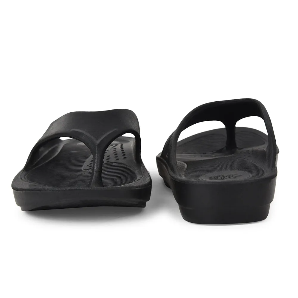 A-HA Casual Black Slippers For Men STEP-STAR By Liberty