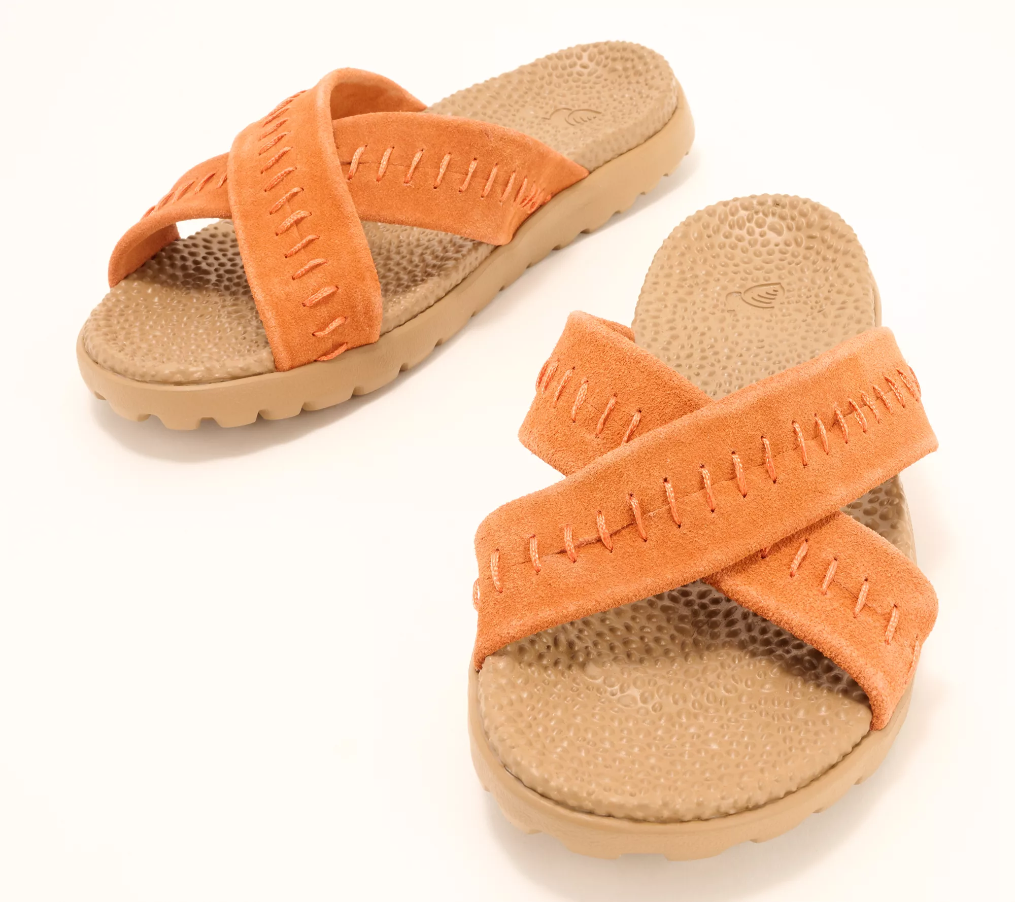 Acorn Everywhere Suede Crossband Slide Sandals - Addison