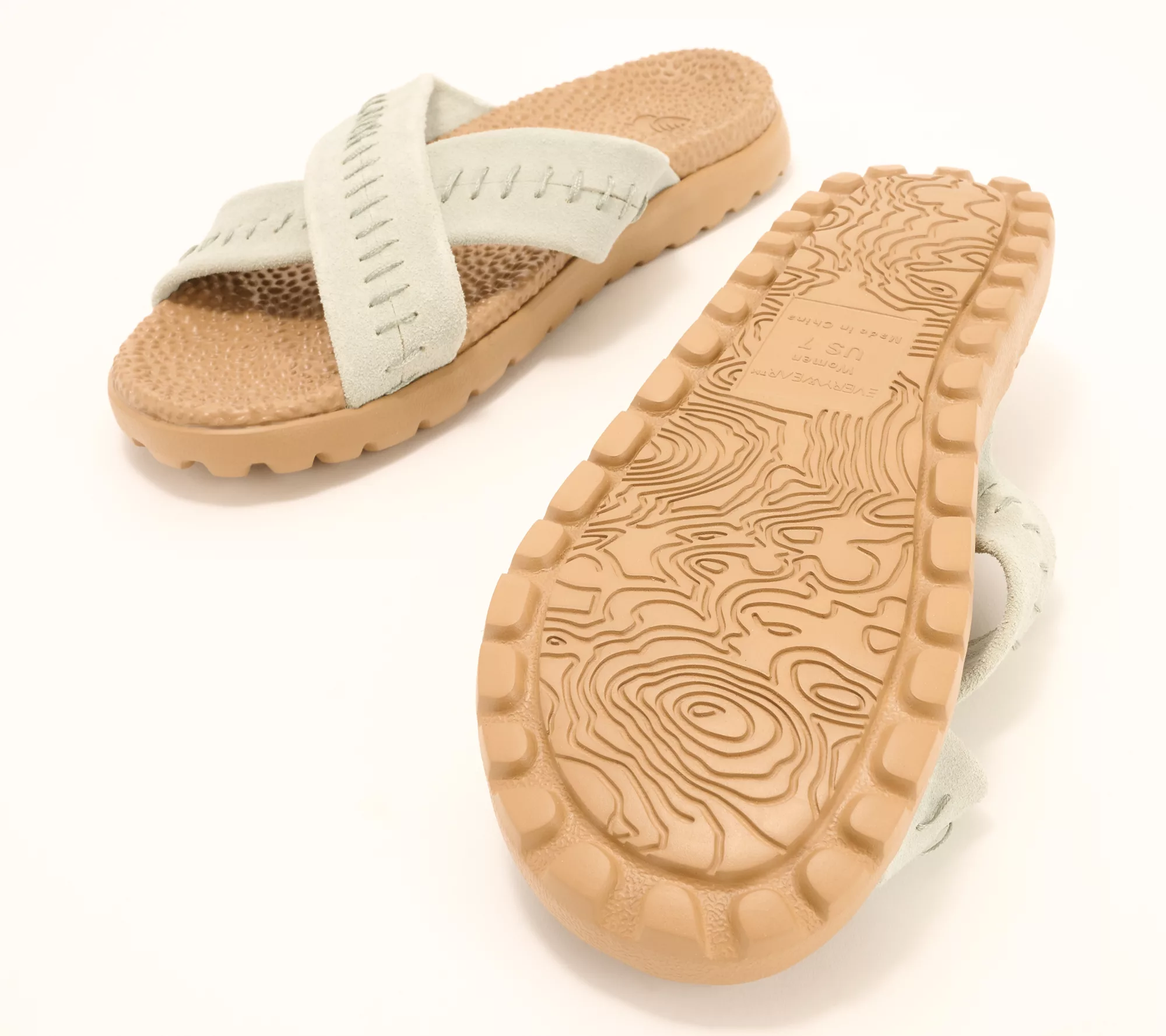 Acorn Everywhere Suede Crossband Slide Sandals - Addison