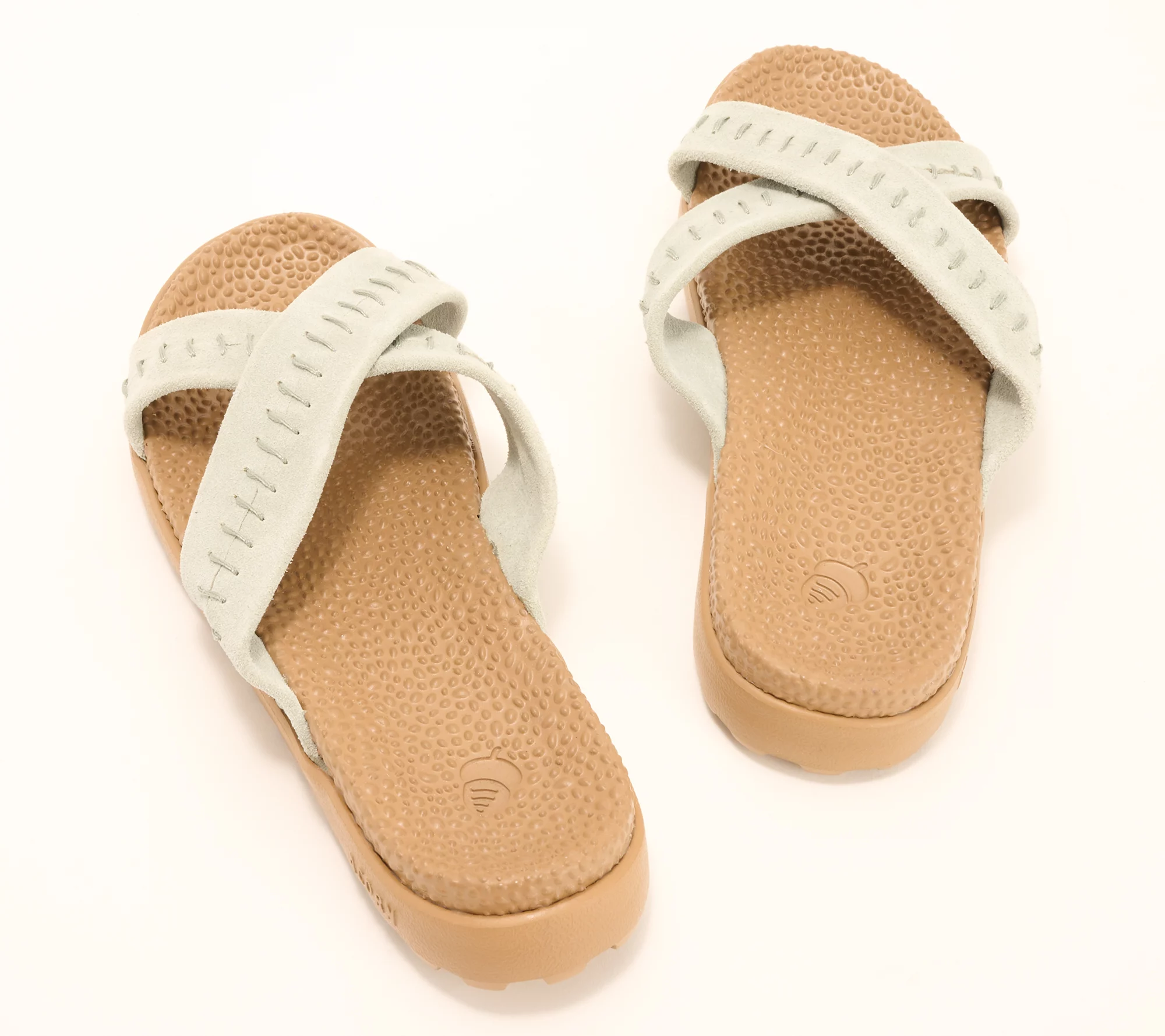 Acorn Everywhere Suede Crossband Slide Sandals - Addison