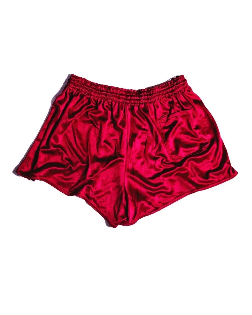  Adidas satin football burgundy shorts XL