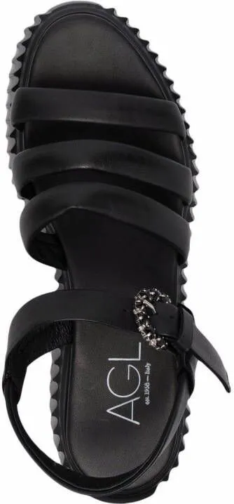 AGL side-buckle strap sandals Black