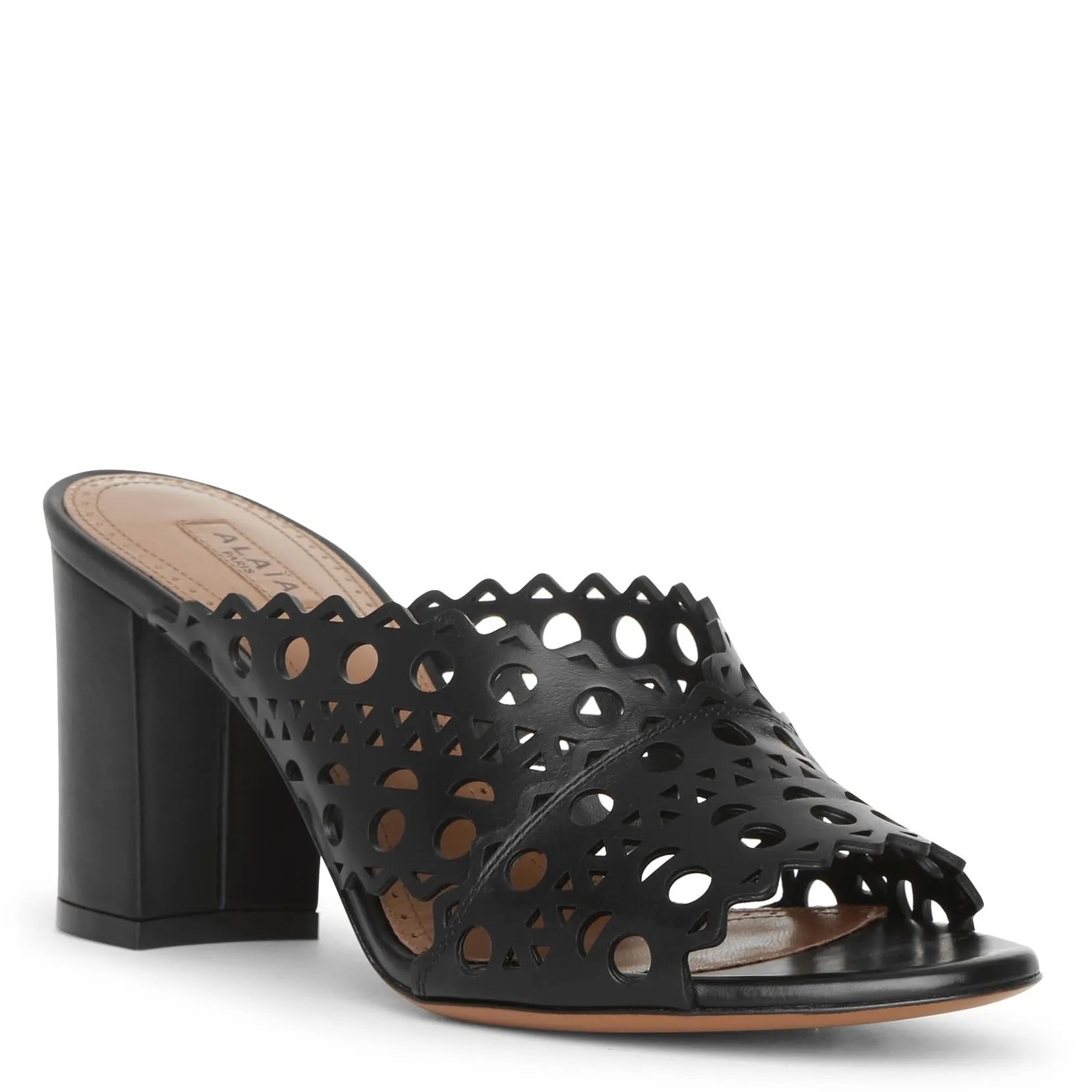 Alaïa Vienne black leather mules