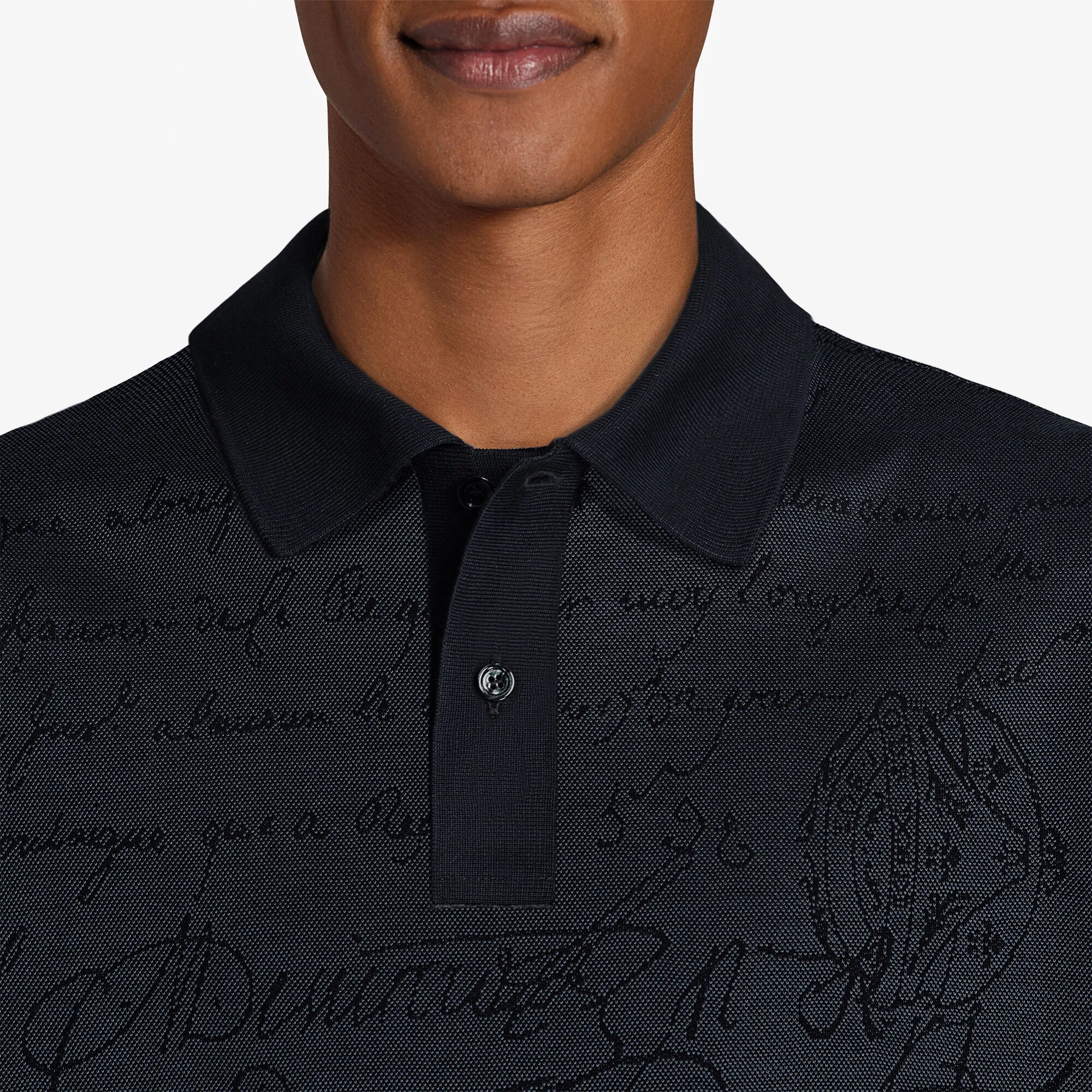 All Over Scritto Jacquard Polo