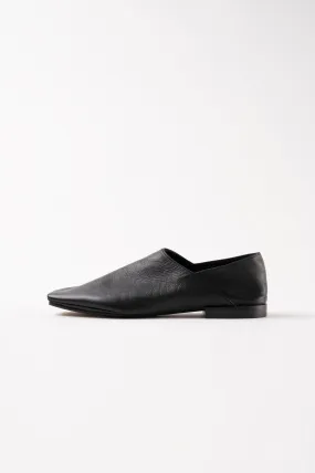 ALTAMIRA - Black Woman Soft Leather Sacchetto Flat Slippers