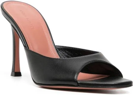 Amina Muaddi Alexa 90mm leather mules Black