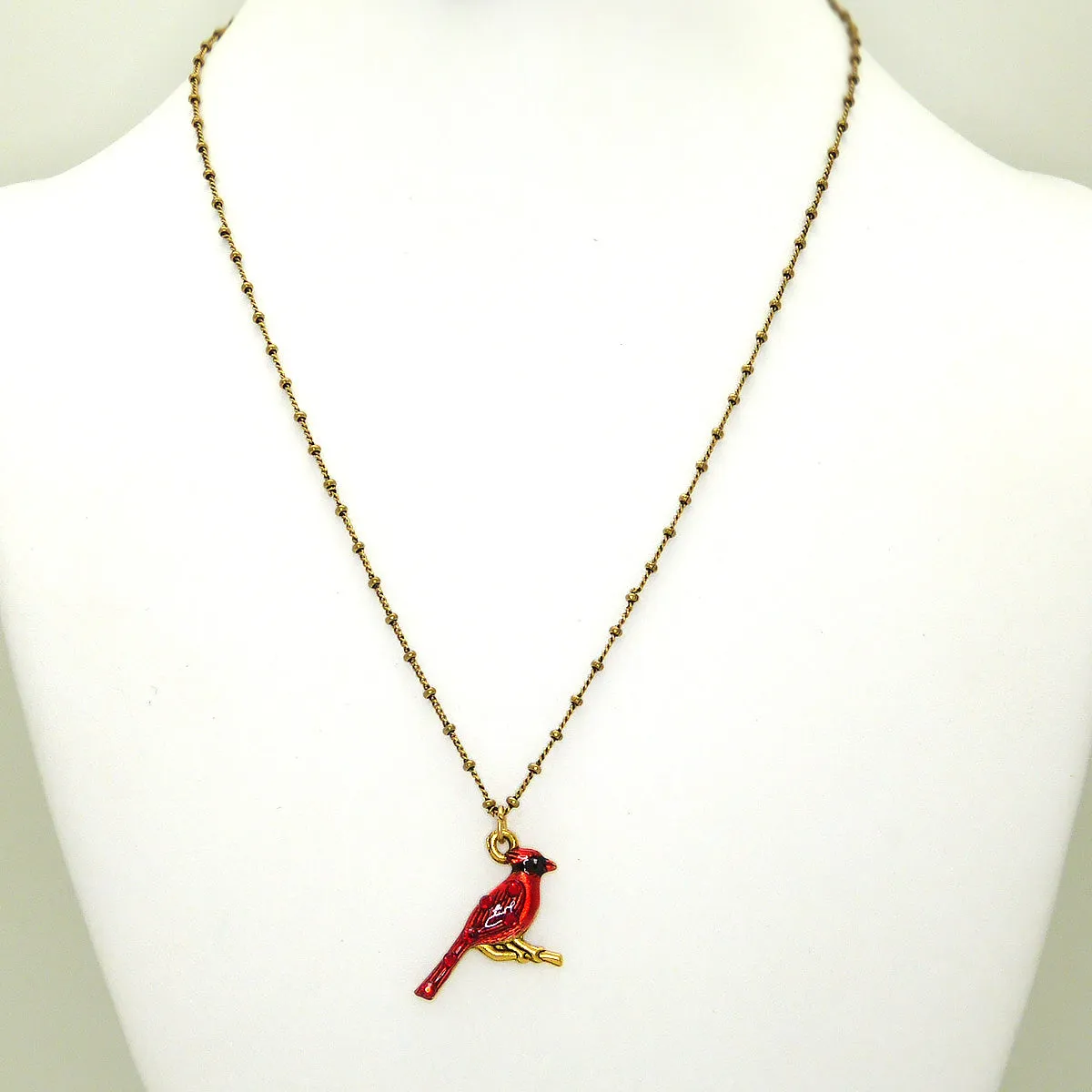 Anne Koplik Halia Crystal Red Cardinal Necklace Swarovski Crystal & Card NKG128LRD