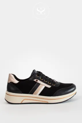 ARA 12-27542 BLACK & BRONZE WEDGE TRAINERS