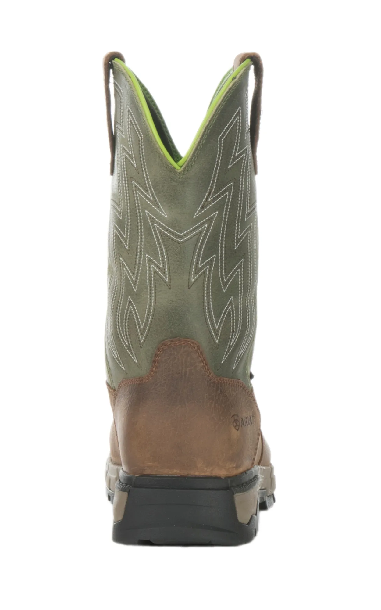 Ariat Men's Rebar Flex Brown and Olive Waterproof Wide Square Composite Toe Work Boot