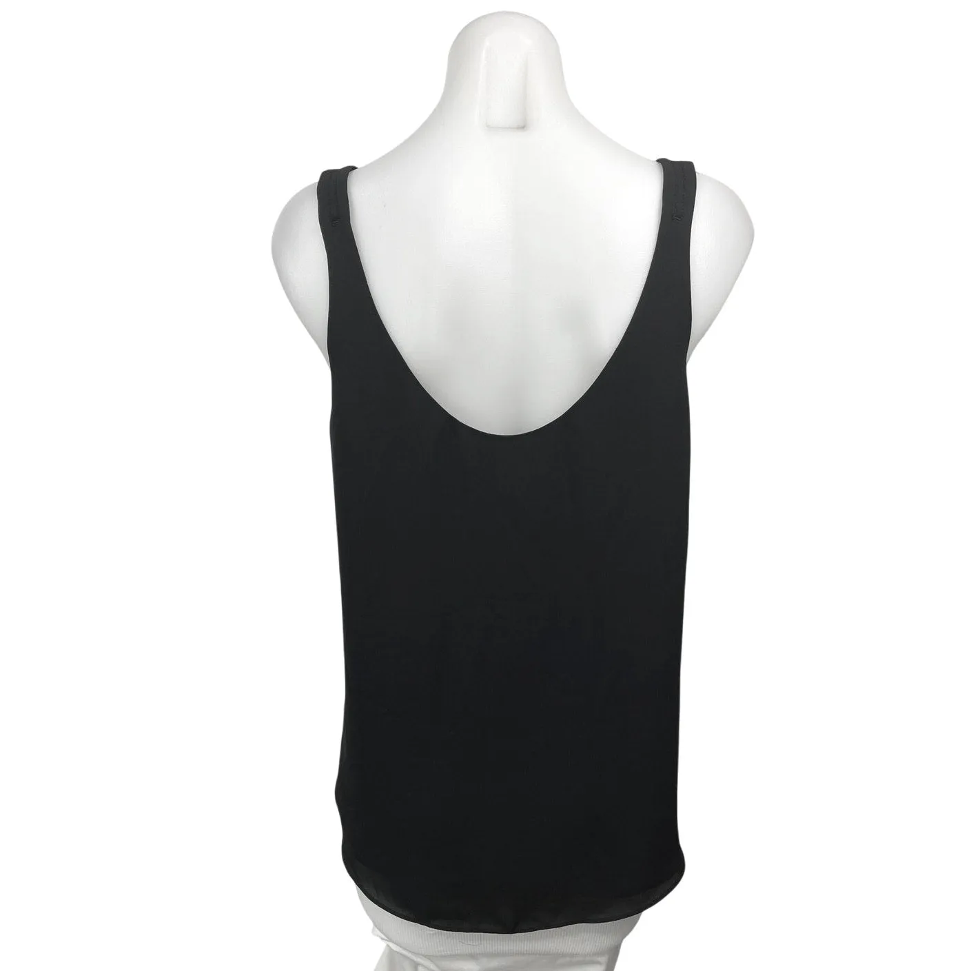 Aritzia Babaton Black Silk Satin Sleeveless Lace V-neck Cami Camisole Tank Top M