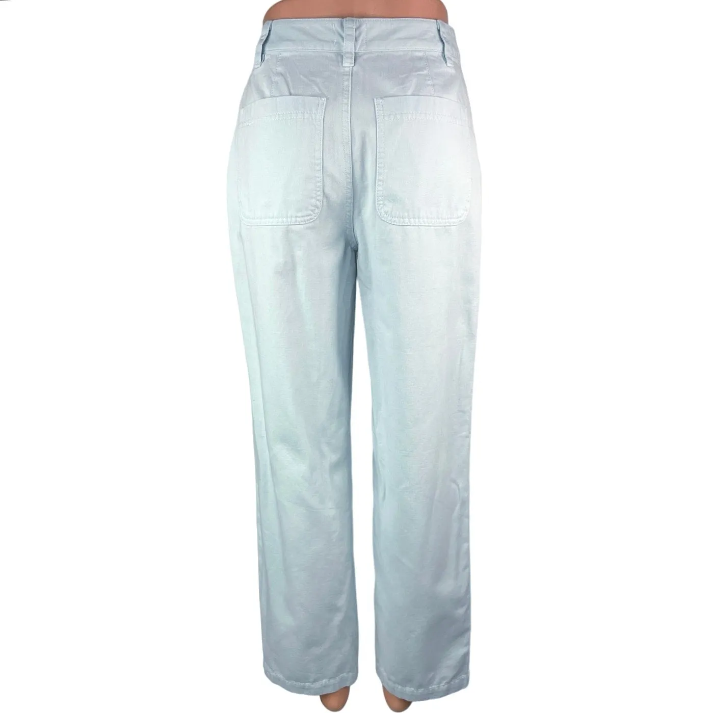 Aritzia Sun-deh Light Blue Straight Wide Leg Mid-Rise Ankle Pants Denim Jeans 2