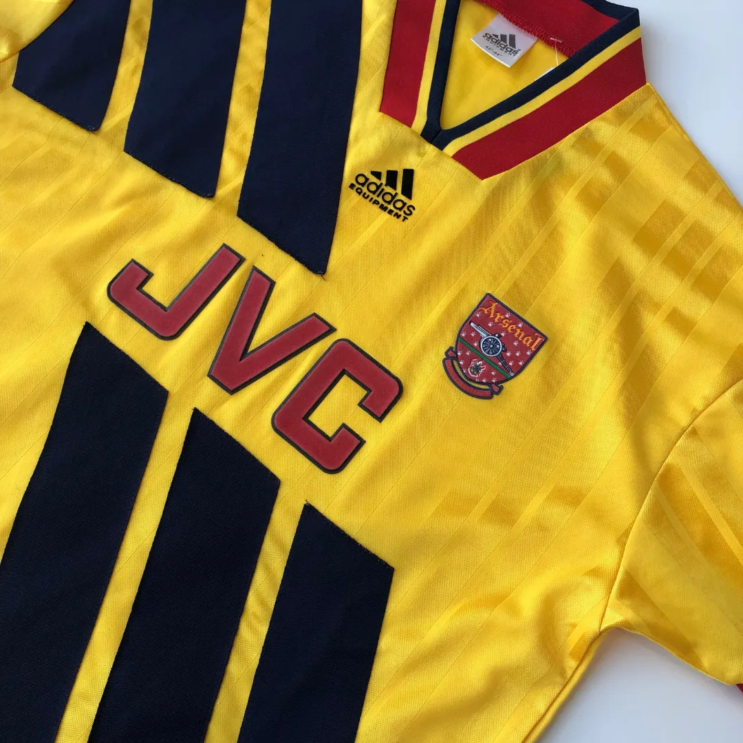 Arsenal JVC Original Adidas Equipment 1993/1994 Away Vintage Football Shirt Medium/Large