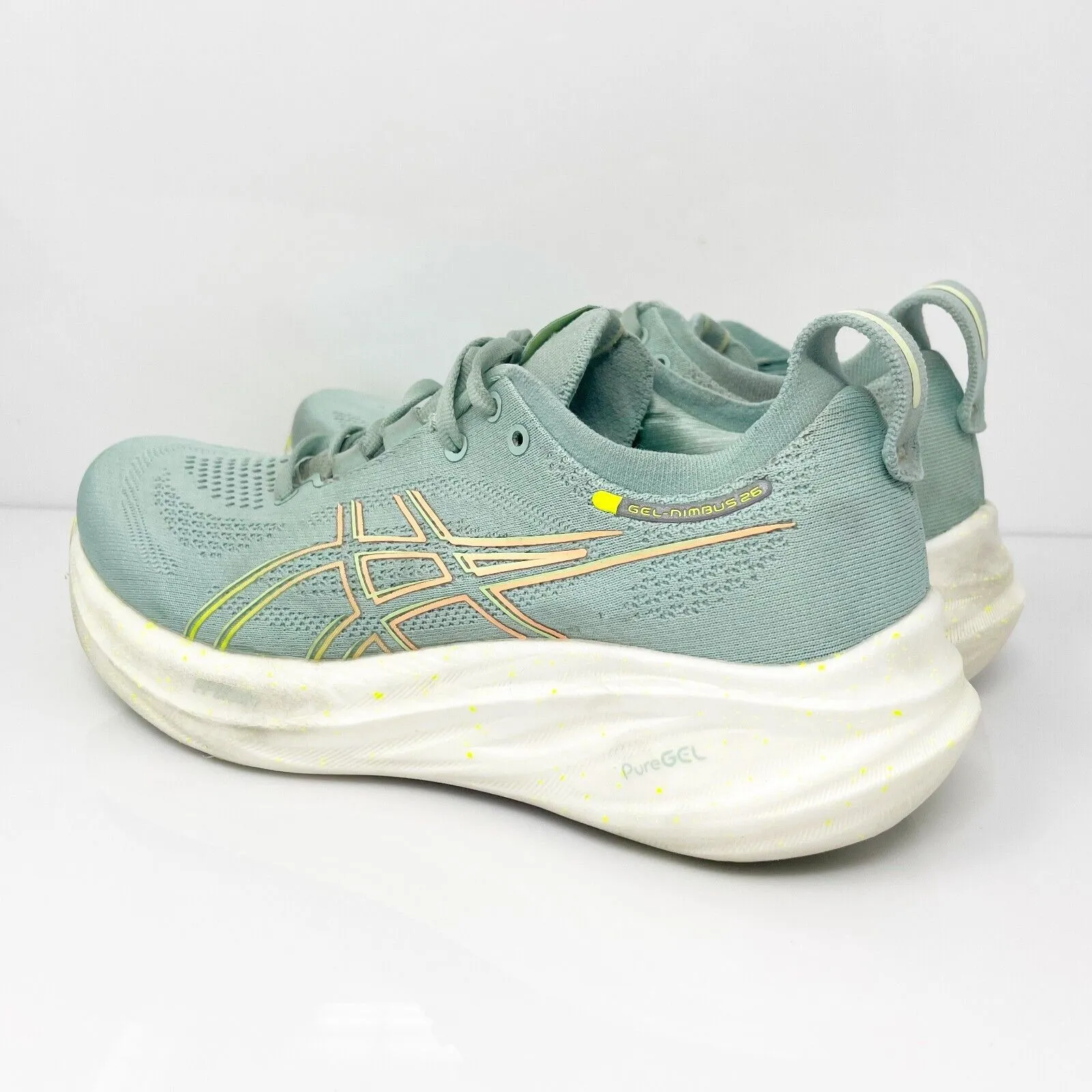 Asics Womens Gel Nimbus 26 1012B601 Green Running Shoes Sneakers Size 6.5