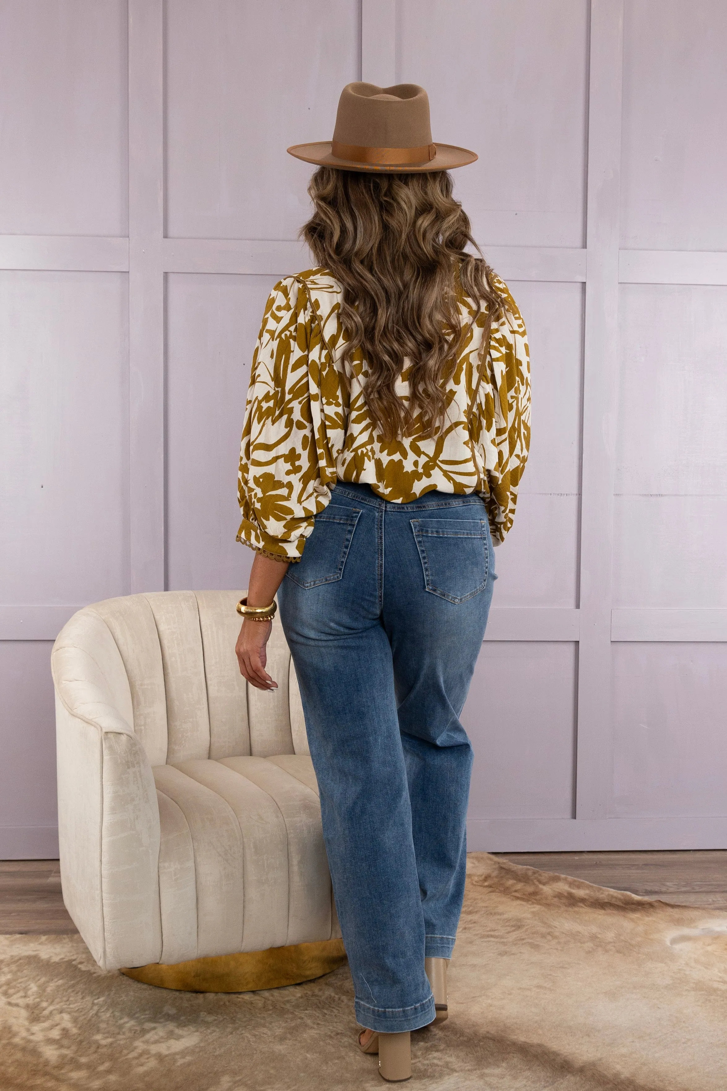 Audrey Pull On Wide Leg  Jeans | Tribal - FINAL SALE