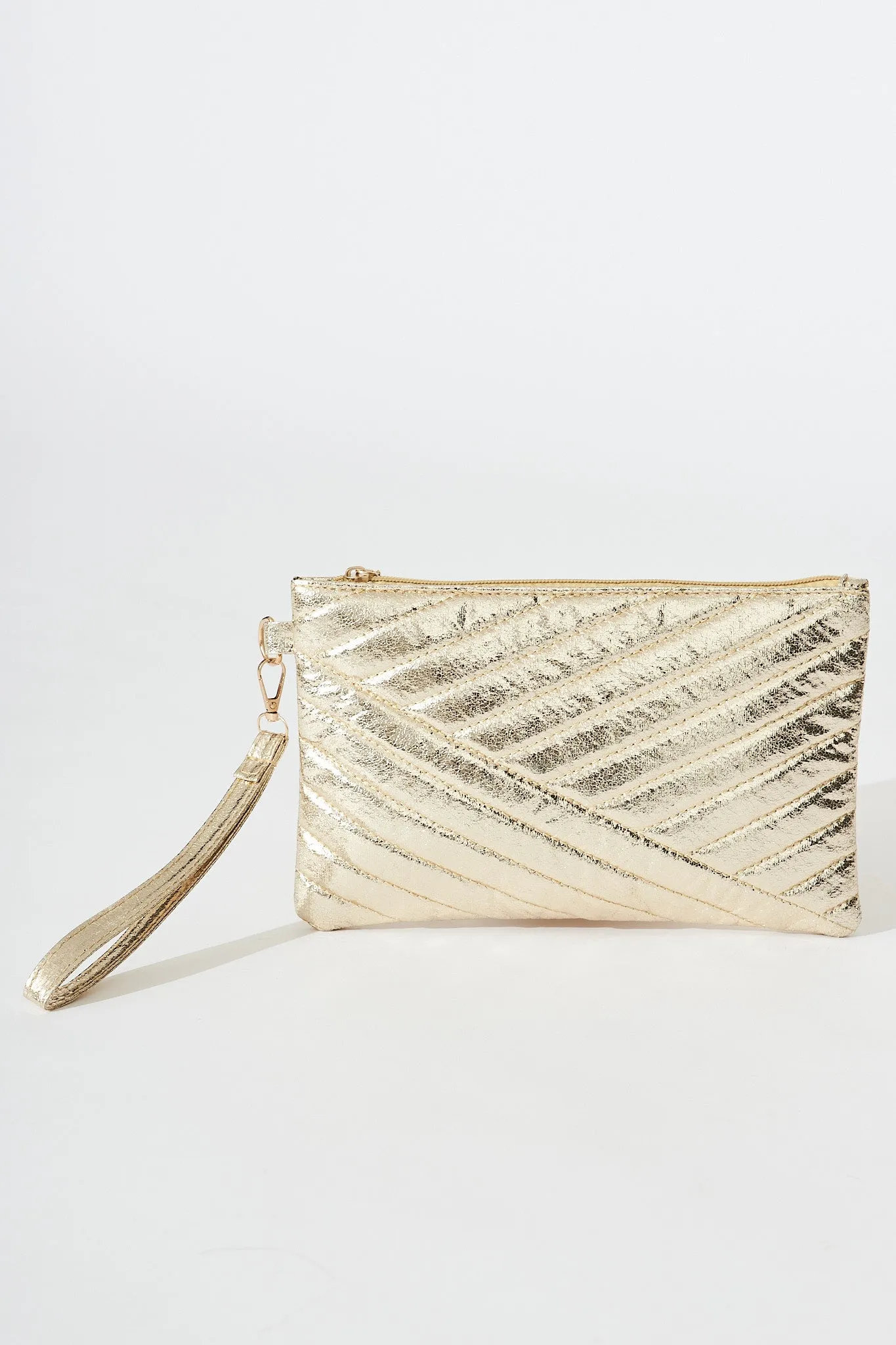 August + Delilah Mauriel Clutch In Gold