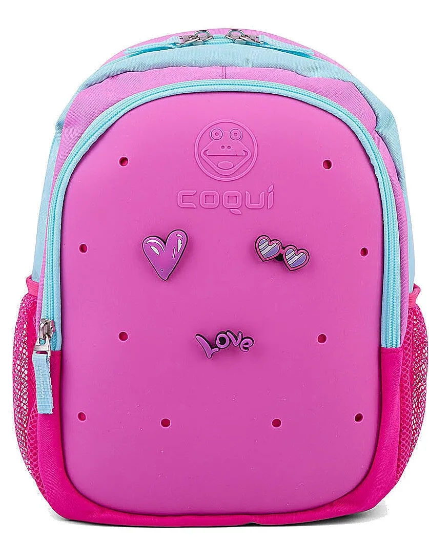 backpack Coqui Bagsy + 3 Amulety - Fuchsia/New Mint + Amulet - kid´s