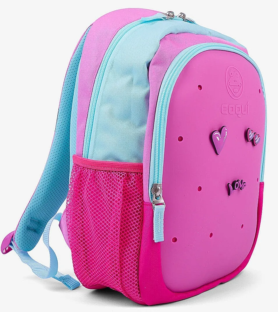 backpack Coqui Bagsy + 3 Amulety - Fuchsia/New Mint + Amulet - kid´s