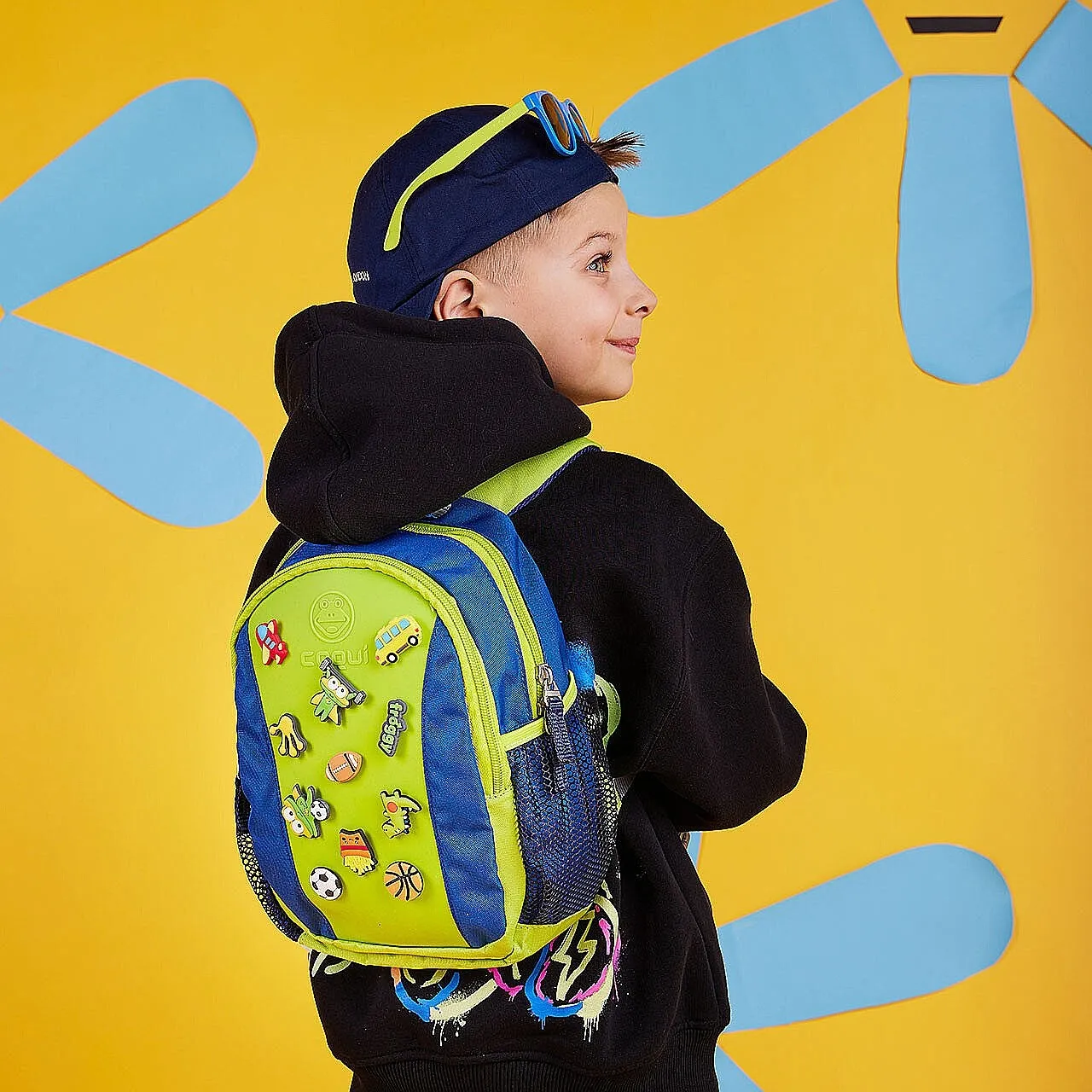 backpack Coqui Rucksy + 3 Amulety - Lime/Royal + Amulet - kid´s