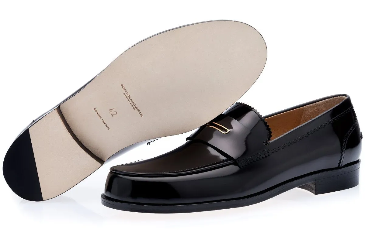 BALMORAL BRUSHED BLACK LOAFERS