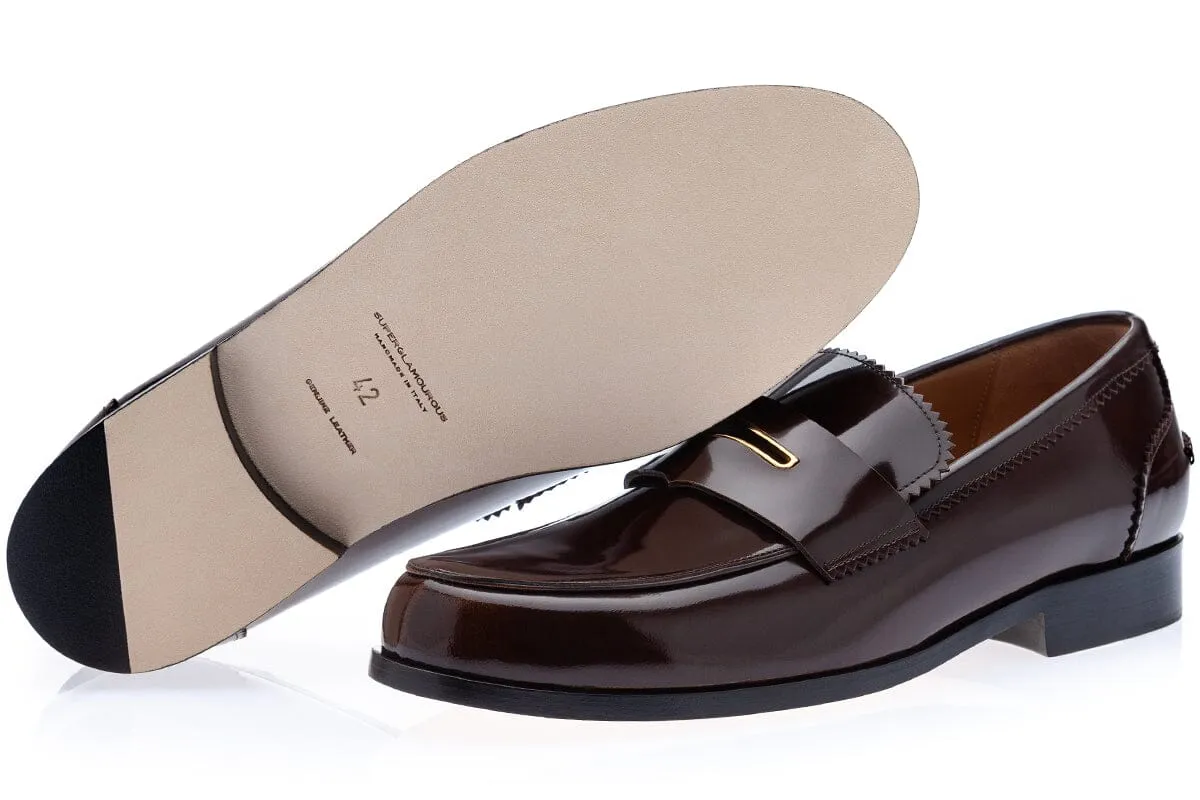 BALMORAL BRUSHED COCOA LOAFERS