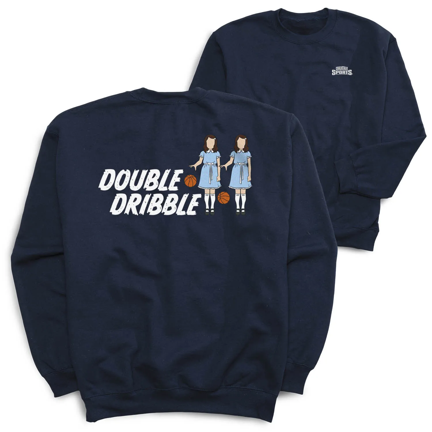 Basketball Crewneck Sweatshirt - Double Dribble (Back Design) 