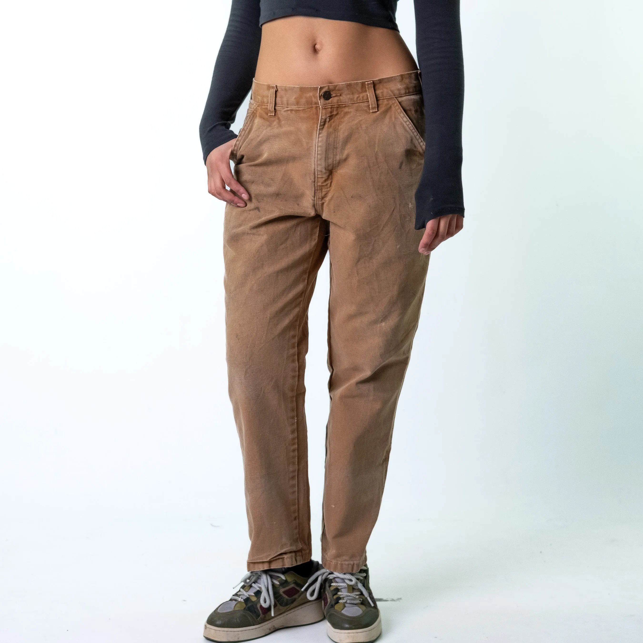 Beige Tan 90s Carhartt  Cargo Skater Trousers Pants Jeans (32x32)